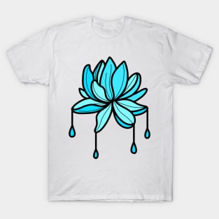 glass cutting blue lotus flower cute gift T-Shirt